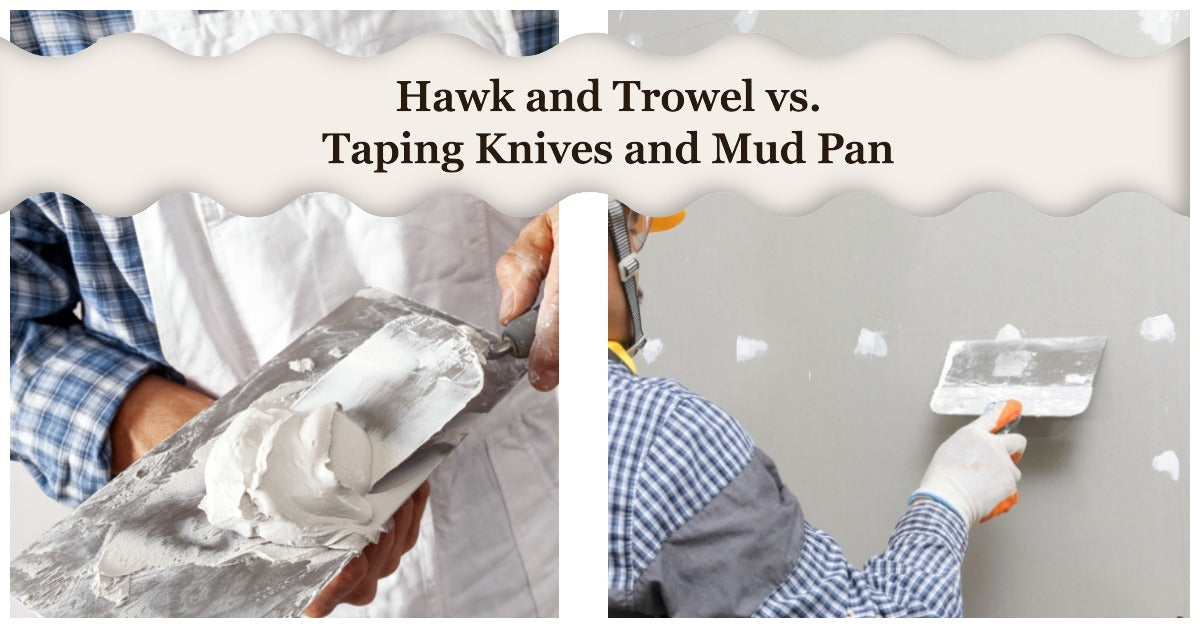Hawk and Trowel vs. Taping Knives and Mud Pan