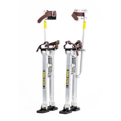 Dura-Stilt III drywall stilts shown upright – professional-grade, adjustable aluminum stilts