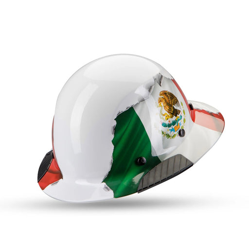 Lift Safety DAX Mexican Flag full brim hard hat front view