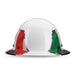 front close-up DAX Mexican flag full brim hard hat