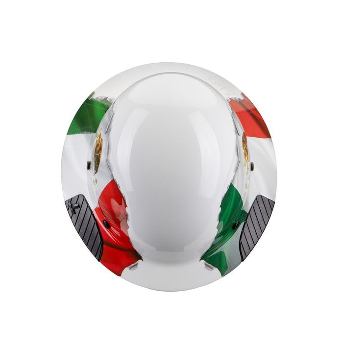 top view DAX Mexican flag hard hat crown pattern