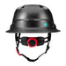Rear view of Radix carbon fiber helmet showing twiceme sticker and LUX ratchet dial