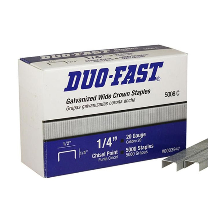 Paslode Duo-Fast 1/4" 20G Galvanized Fine Wire Staples - 5000 Per Box