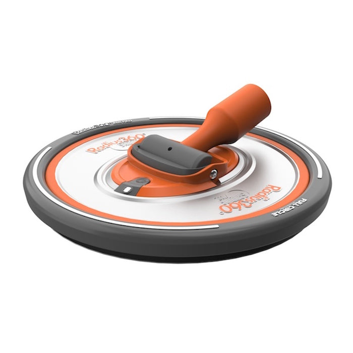 Radius360 adapter connected to sanding tool showing Dust-Free U-Hub conversion kit part