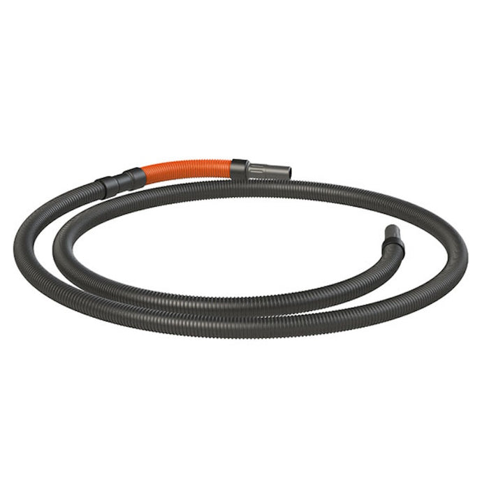 Flexible hose from Dust-Free Conversion Kit hooking up to Radius360 sander for vacuum extraction