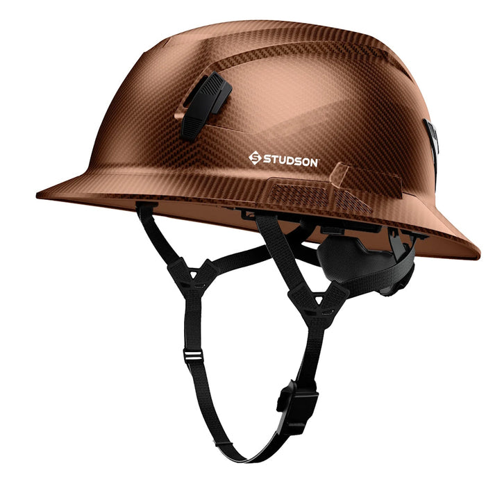 Fiber Metal Studson SHK-1 full brim non-vented Class E safety helmet with chinstrap