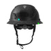 Back view of Black Carbon Studson SHK-1 Class E helmet with rear dial and full brim