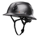 Black Carbon Studson SHK-1 full brim non-vented Class E safety helmet with chinstrap