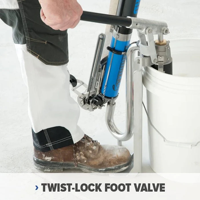 Asgard LP01-AD compound loading pump for drywall finishing tools with twist lock foot valve