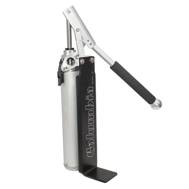 Columbia loading pump with gooseneck, high‑capacity mud pump for drywall tools.