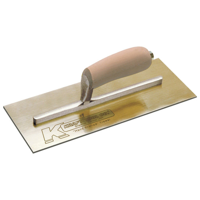 Kraft Tools 12 x 5  Golden Stainless Steel Trowel with Camel Back Wood Handle