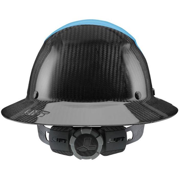 Rear view Lift Safety DAX Fifty50 hard hat with oversized LUX ratcheting dial