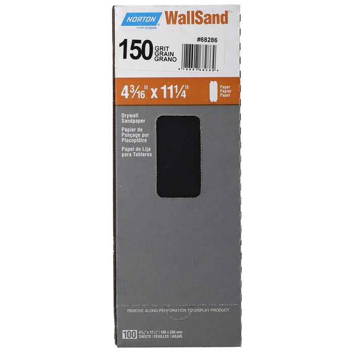 Norton WallSand A221 AO Fine Grit Paper Cut Sheets for Drywall and Plaster Finishing