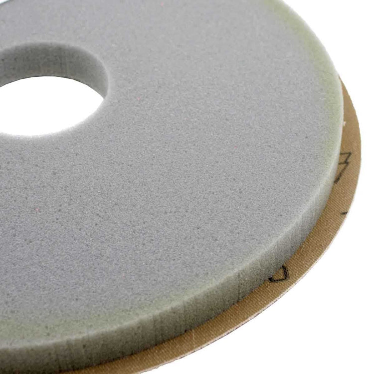 Porter-Cable sanding pad angled view showing foam backing and swirl-free finish design for use with Porter-Cable drywall sander