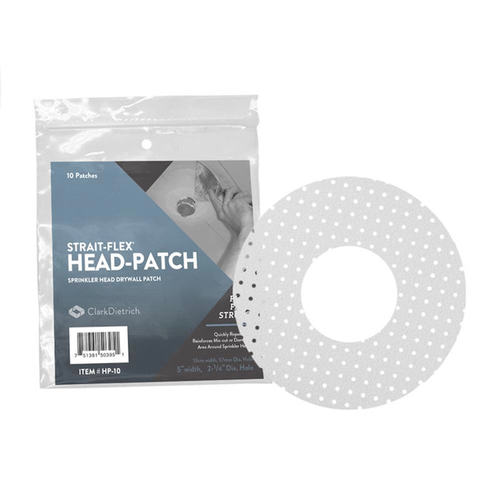 Strait-Flex sprinkler head drywall patch 10-pack in retail packaging for sprinkler head repair
