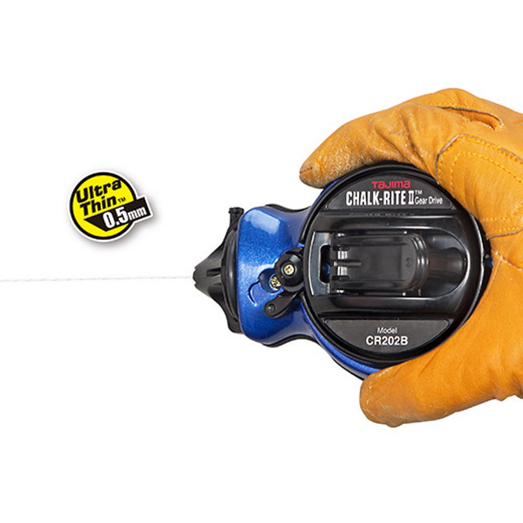 Tajima CR202B-P 100 ft Chalk-Rite II Ultra-Thin Chalk Line Blue