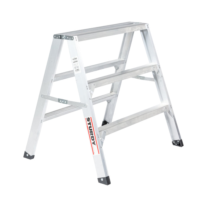 Sturdy Ladders 130 Series Aluminum Sawhorse Ladder Mustang 300 lb Rated  - 3' - Timothy's Toolbox