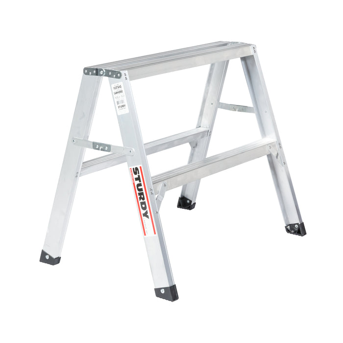 Sturdy Ladders 130 Series Aluminum Sawhorse Ladder Mustang 300 lb Rated  - 2.5' - Timothy's Toolbox