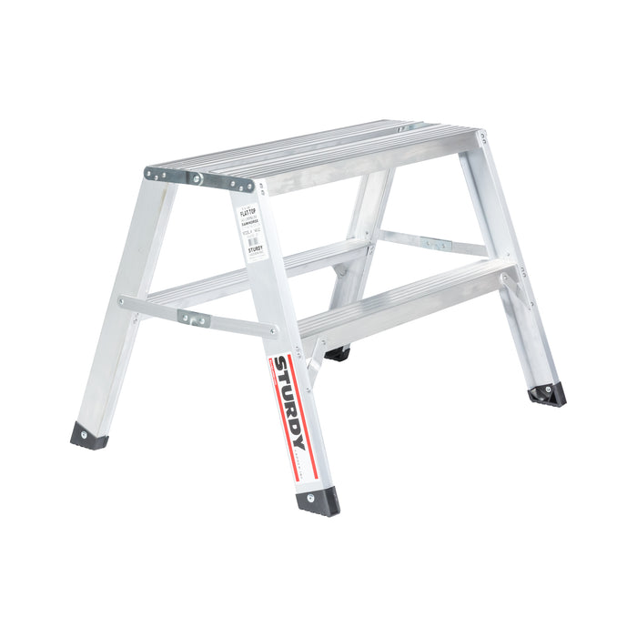 Sturdy Ladders 140 Series Aluminum Sawhorse Ladder Flat-Top 300 lb Rated  - 2' - Timothy's Toolbox