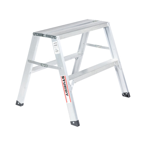 Sturdy Ladders 140 Series Aluminum Sawhorse Ladder Flat-Top 300 lb Rated  - 2.5' - Timothy's Toolbox