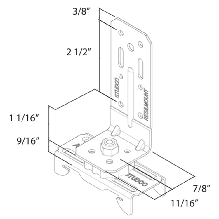 Resilmount A96R Right Angle Furring Channel to Purlin Resilient Clip