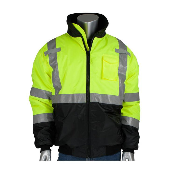 PIP 333-1740 Hi Vis Black Bottom Bomber Jacket with Quilted Liner Type R Class 3 - Timothy's Toolbox