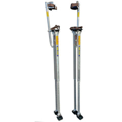 Pair of Dura-Stilt DS3864 Uni-Strut 38-64″ adjustable tall drywall stilts, fully extended, professional model  