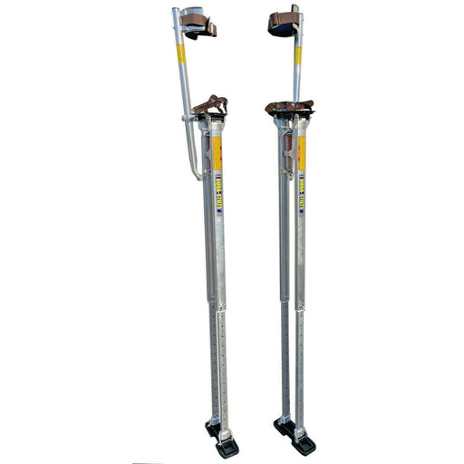 Pair of Dura-Stilt DS3864 Uni-Strut 38-64″ adjustable tall drywall stilts, fully extended, professional model  