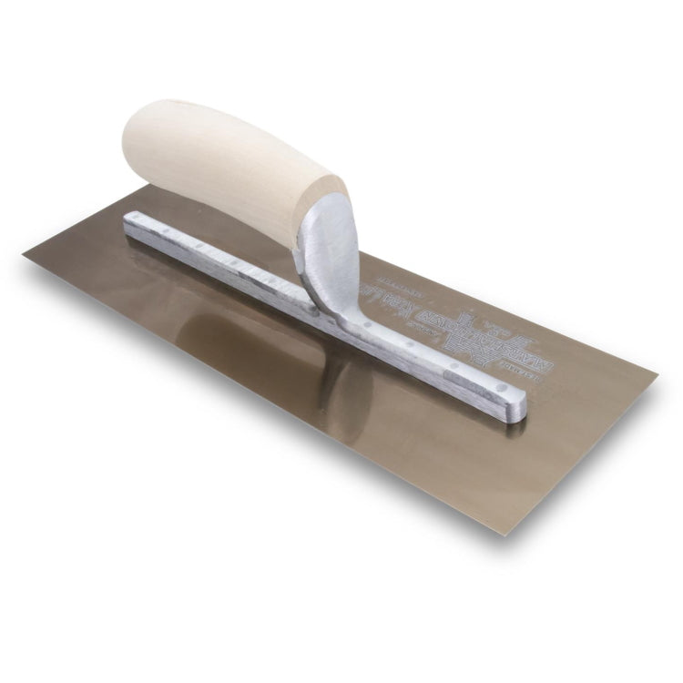 Marshalltown Golden Stainless Steel Finishing Trowel Wood Handle - 14" X 5"