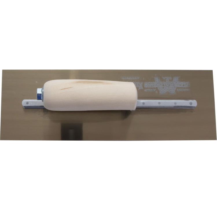Marshalltown Golden Stainless Steel Finishing Trowel Wood Handle - 14" X 5"