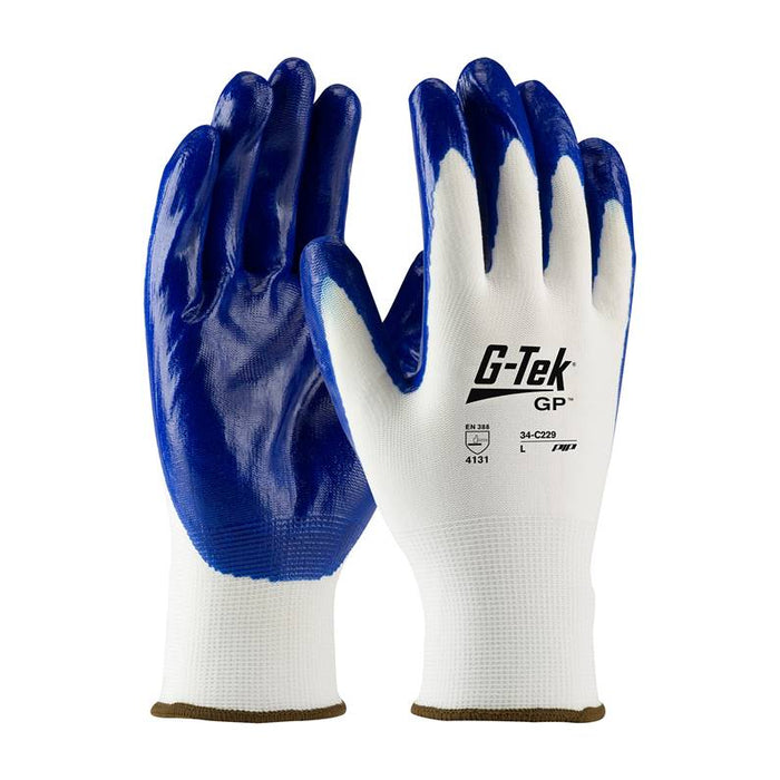 PIP 34-C229 G-TEK Flat Nylon Glove w/ Nitrile Coated Smooth Grip on Palm & Fingers - Timothy's Toolbox
