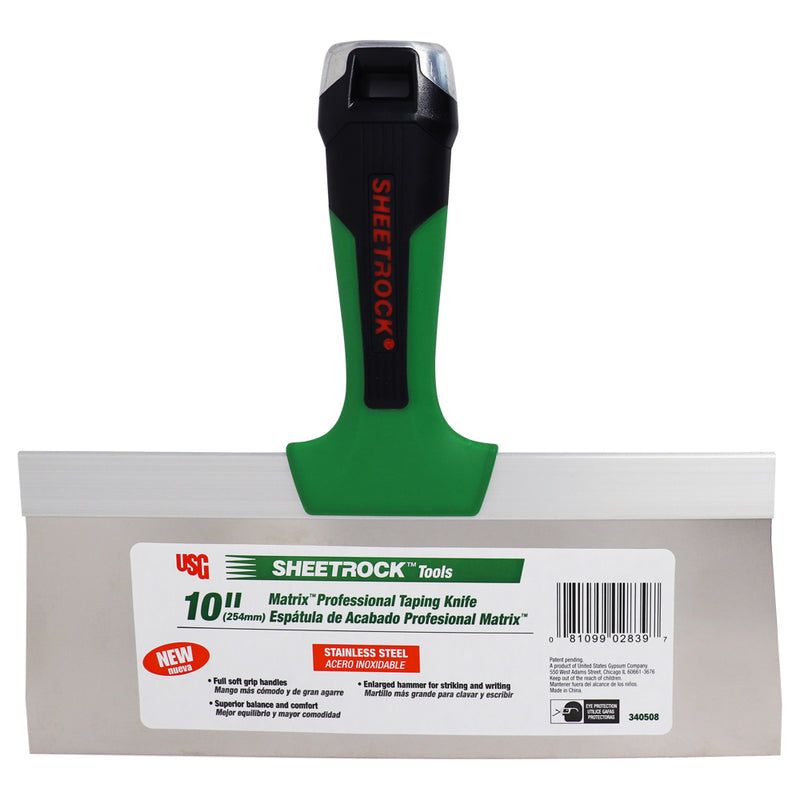 USG Sheetrock Tools 10” Matrix Stainless Steel Drywall Taping Knife
