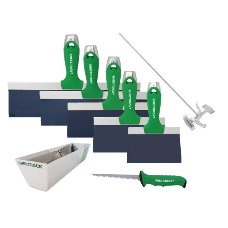 USG Sheetrock Classic Blue Steel Premium Set (6,8,10,12,14") knives, pan, mixer, saw