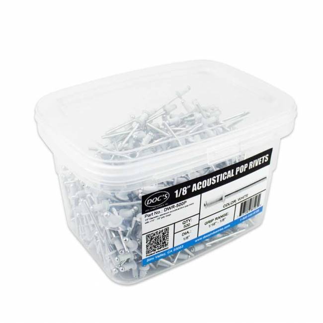 Doc's Industries 1/8″ Acoustical Pop Rivets White – 500 Pack - Timothy's Toolbox