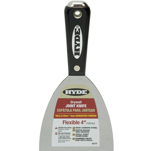 Hyde 02570 Black & Silver Flex Hammer Head Joint Knife 4" 