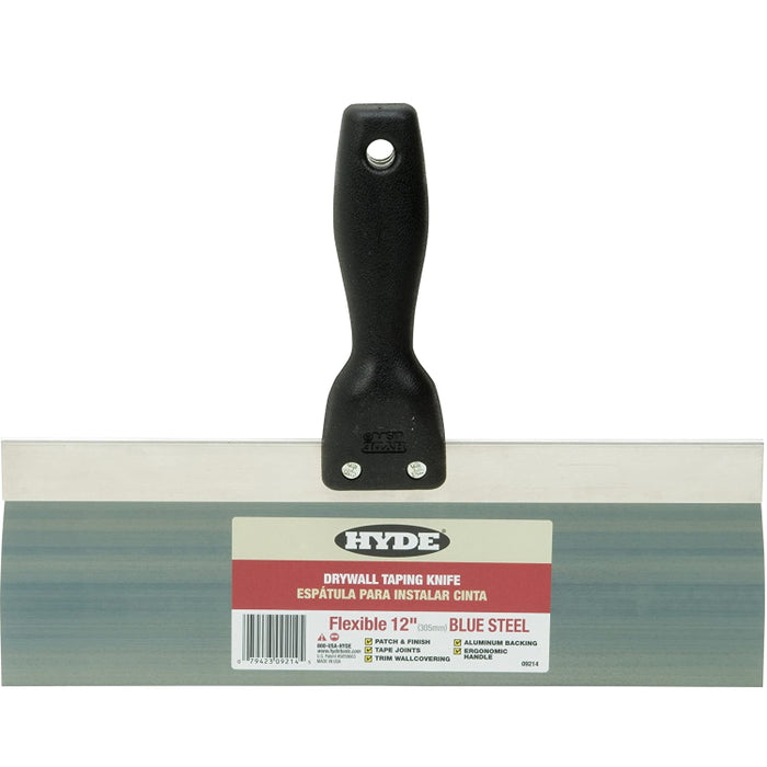 Hyde 09214 12" Taping Tiger Blue Steel Drywall Finishing Knife