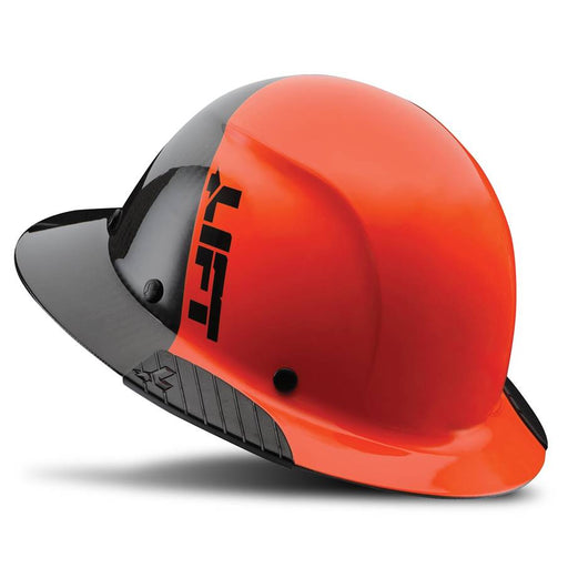 Lift Safety Dax 50/50 Carbon Fiber Full Brim Hard Hat Orange-Black HDF50C-19HC - Timothy's Toolbox