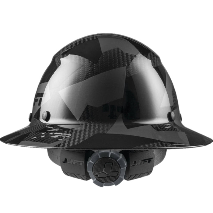 Lift Safety Dax 50/50 Carbon Fiber Full Brim Hard Hat Black Camo-White HDF50C-20CK