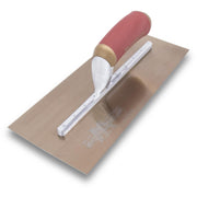 Marshalltown PermaShape Golden Stainless Steel Finishing Trowel with DuraSoft Handle - 13" X 5"