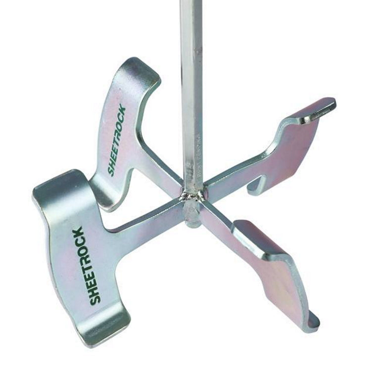 Detailed view of USG tri-fold blade design mixing blades folding mud from sides, top and bottom